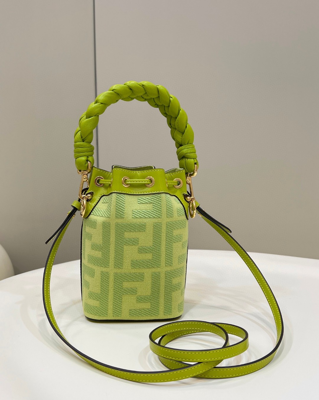 F**di FD Small Mon Tresor Bucket Bag Purple/ Green For Women 7.1 in/ 18 cm 8BS010AKKWF1JCO