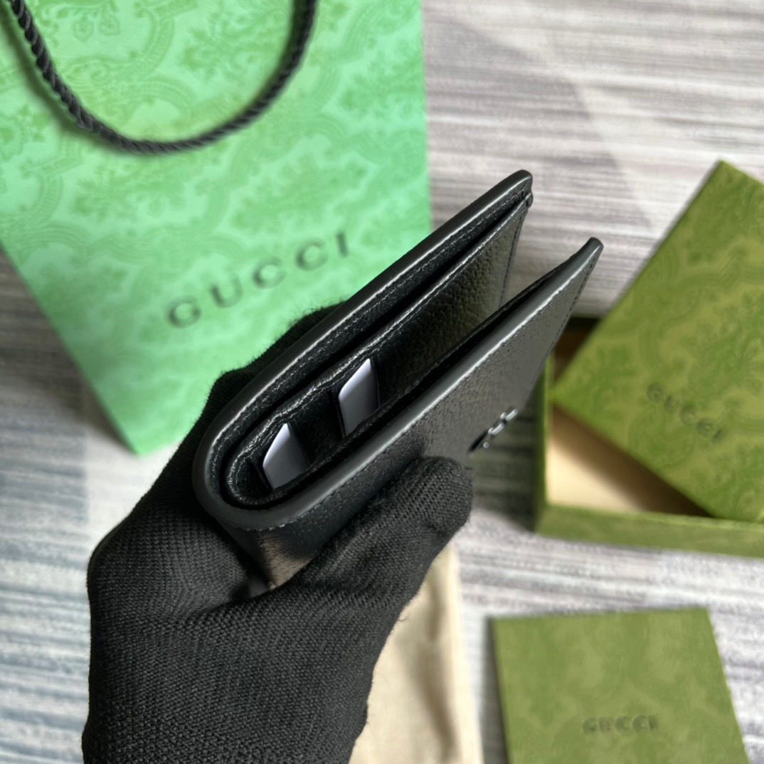 Gvc*1 GG Marmont Bi-Fold Wallet Black/Blue For Men 4.3in/11cm ‎428726 1T56F 1000