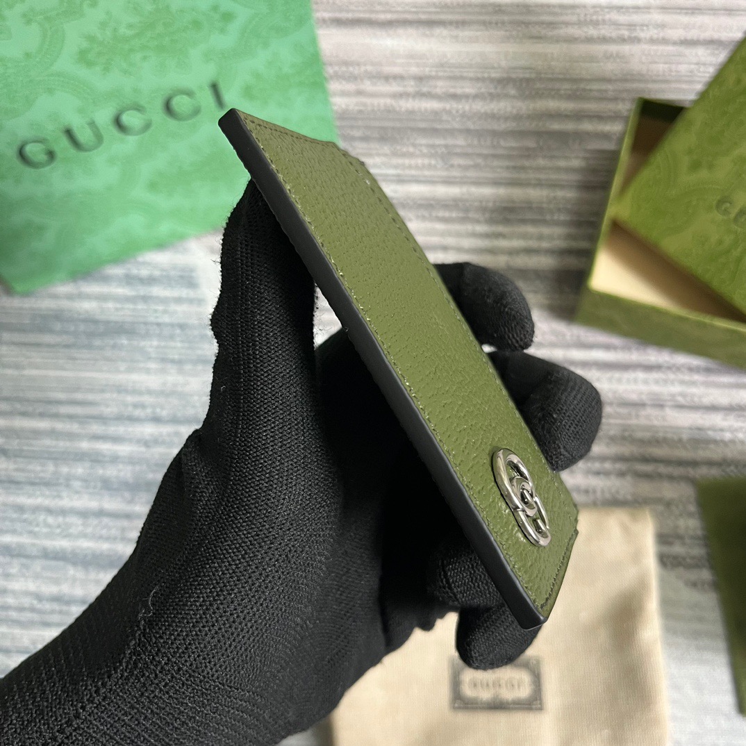 Gvc*1 GG Marmont Card Case Green For Men 4.2in/11cm ‎‎‎657588 DJ20F 3352