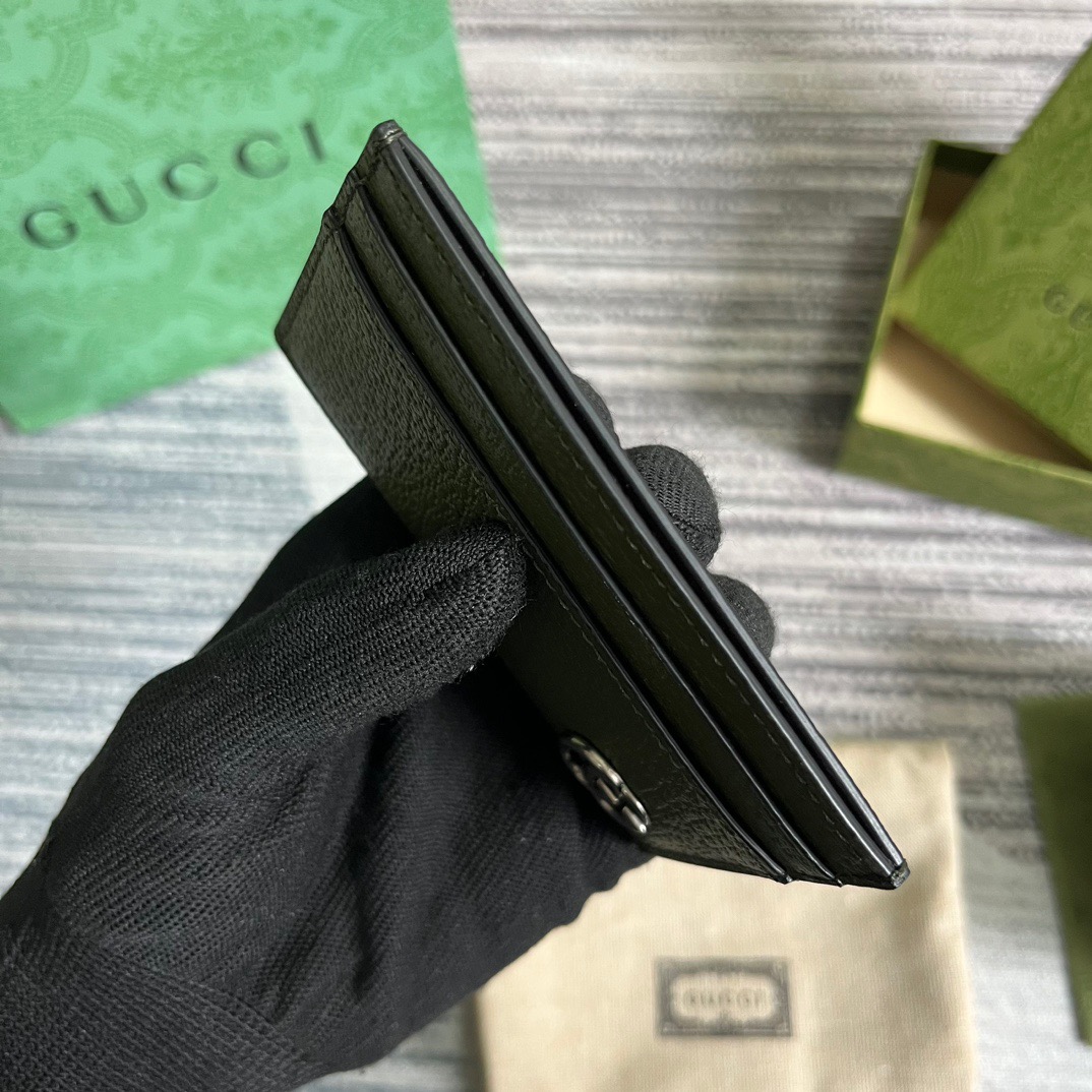 Gvc*1 GG Marmont Card Case Green For Men 4.2in/11cm ‎‎‎657588 DJ20F 3352
