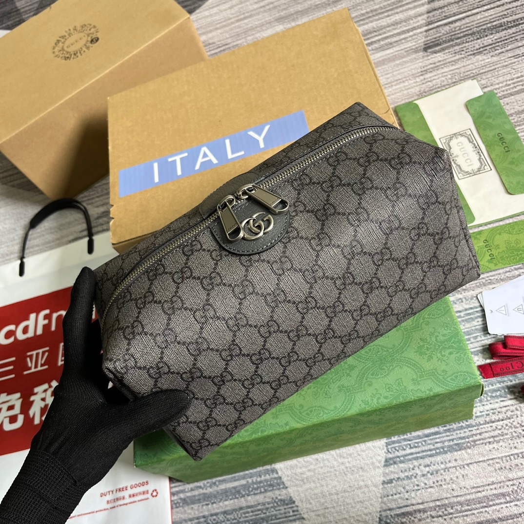 Gvc*1 Ophidia GG Toiletry Case Svp*me Canvas Grey 10.2in/26cm ‎‎‎572767 UULBN 1244