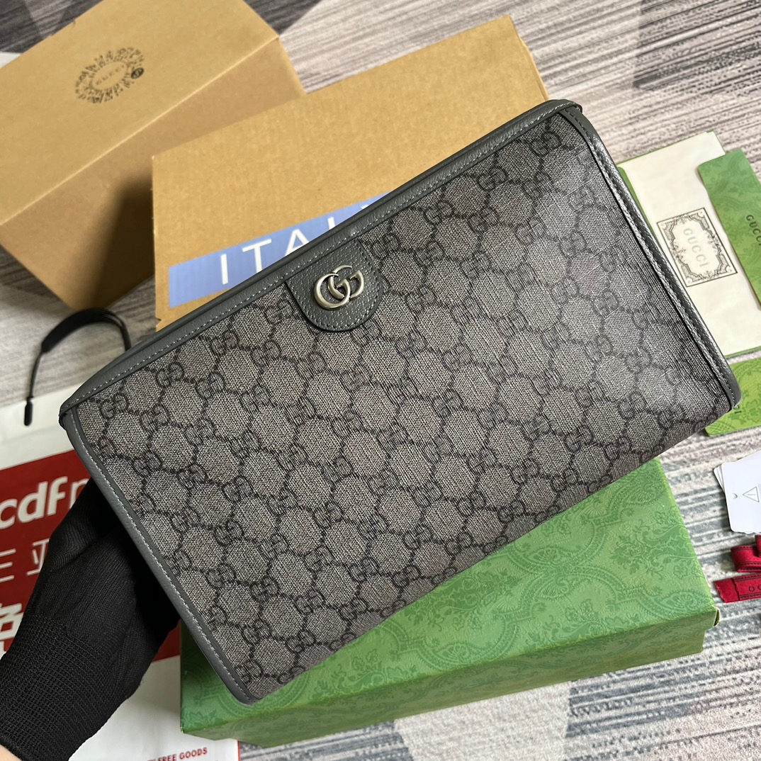 Ophidia GG Toiletry Case Svp*me Canvas Grey 11.2in/28.5cm ‎‎‎598234 UULBN 1244