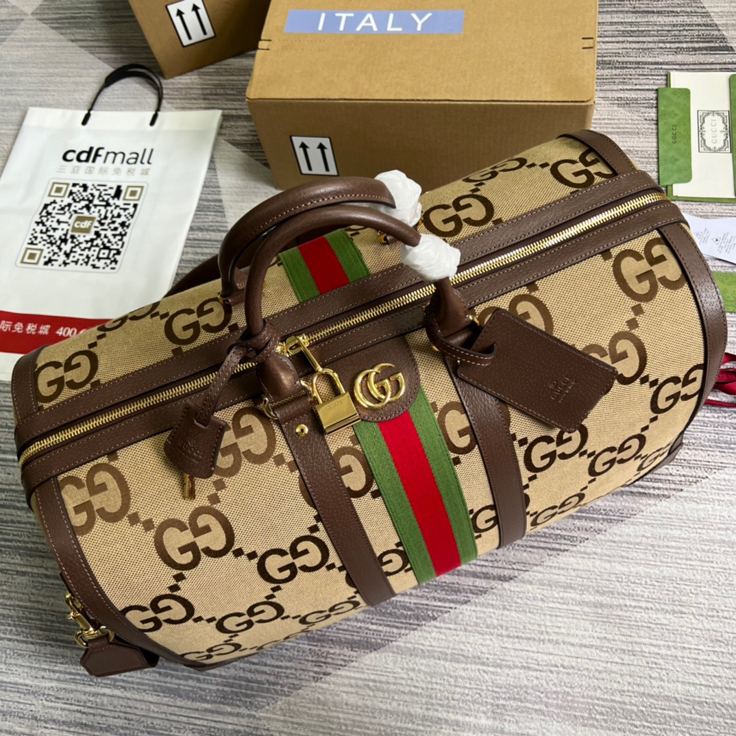 Gvc*1 Jumbo GG Large Duffle Bag Brown 20.5in/52cm 696039 UKMKG 8396