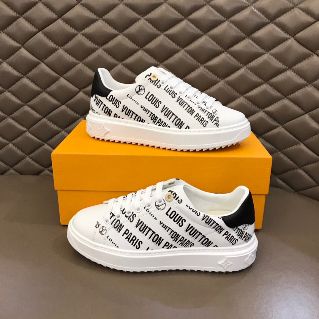 L0vis Vvtt0n Time Out Sneaker Monogram Flowers Black For Men 1A9D24