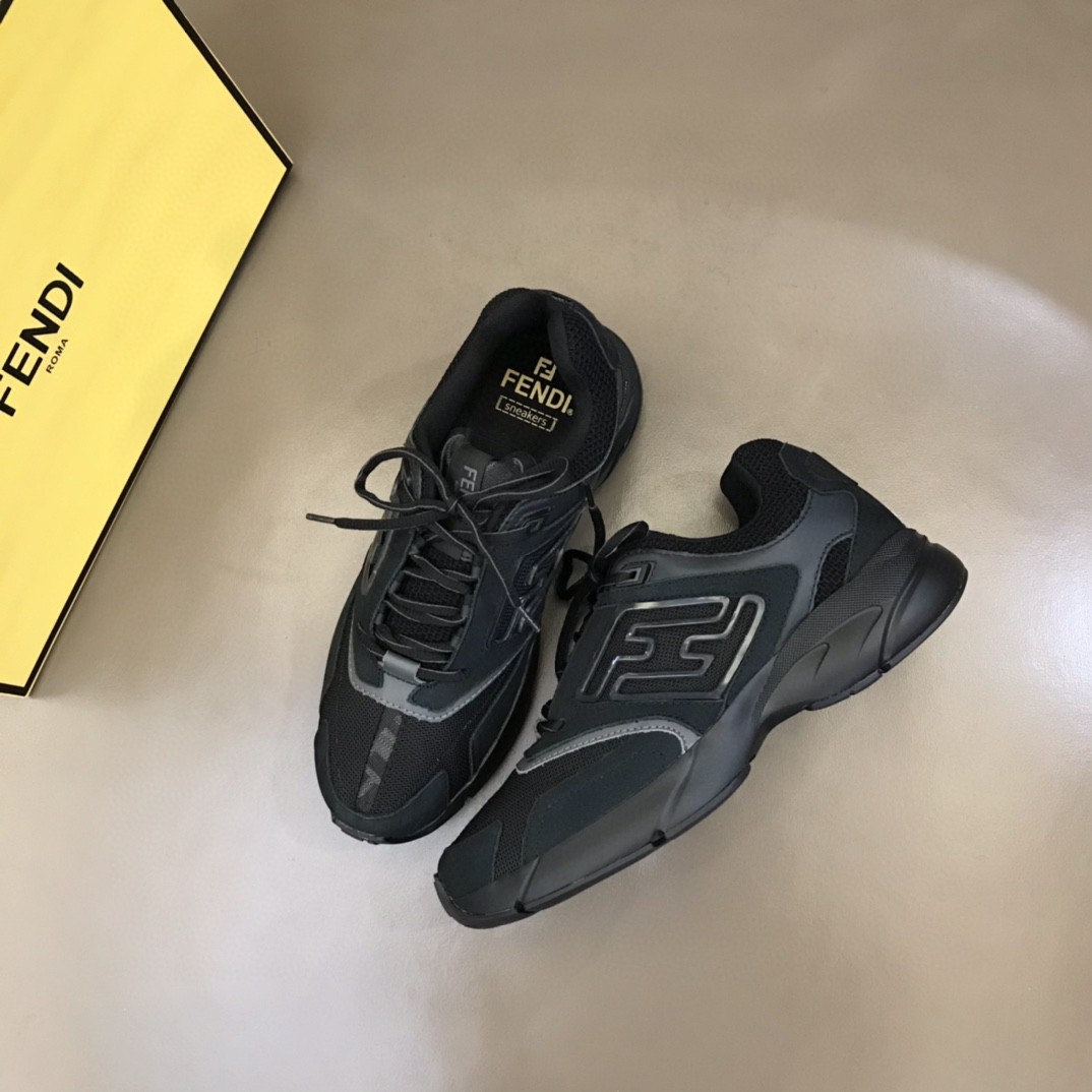 FD F**di Faster Trainers Sneakers Black For Women 7E1555AKX6F1ICG