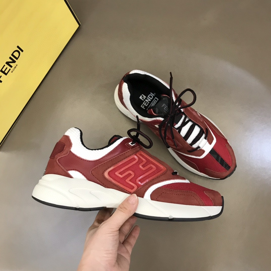 FD F**di Faster Trainers Sneakers Burgundy For Women 7E1555AKX6F1ICI