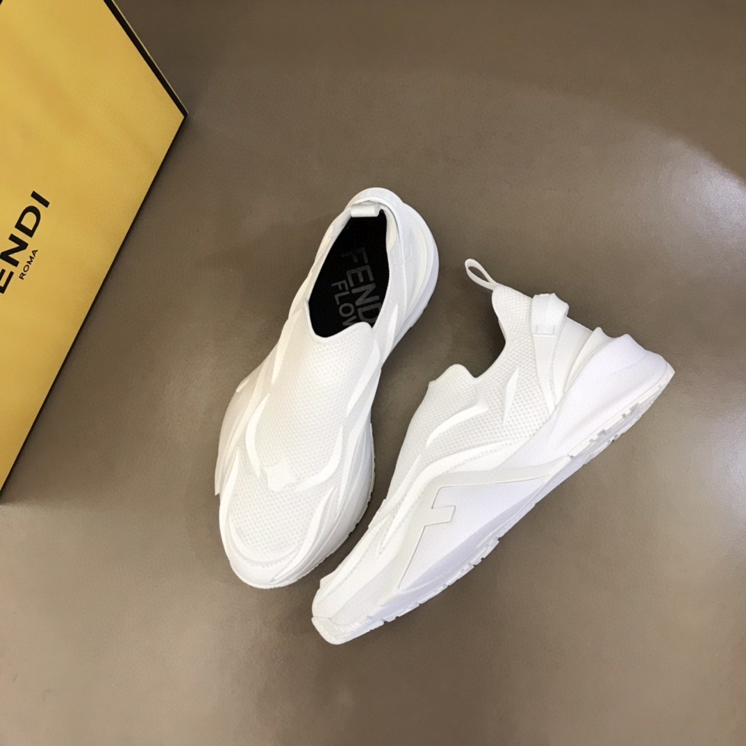 FD F**di Flow Running Sneakers White For Women 7E1504AHI8F0V4D