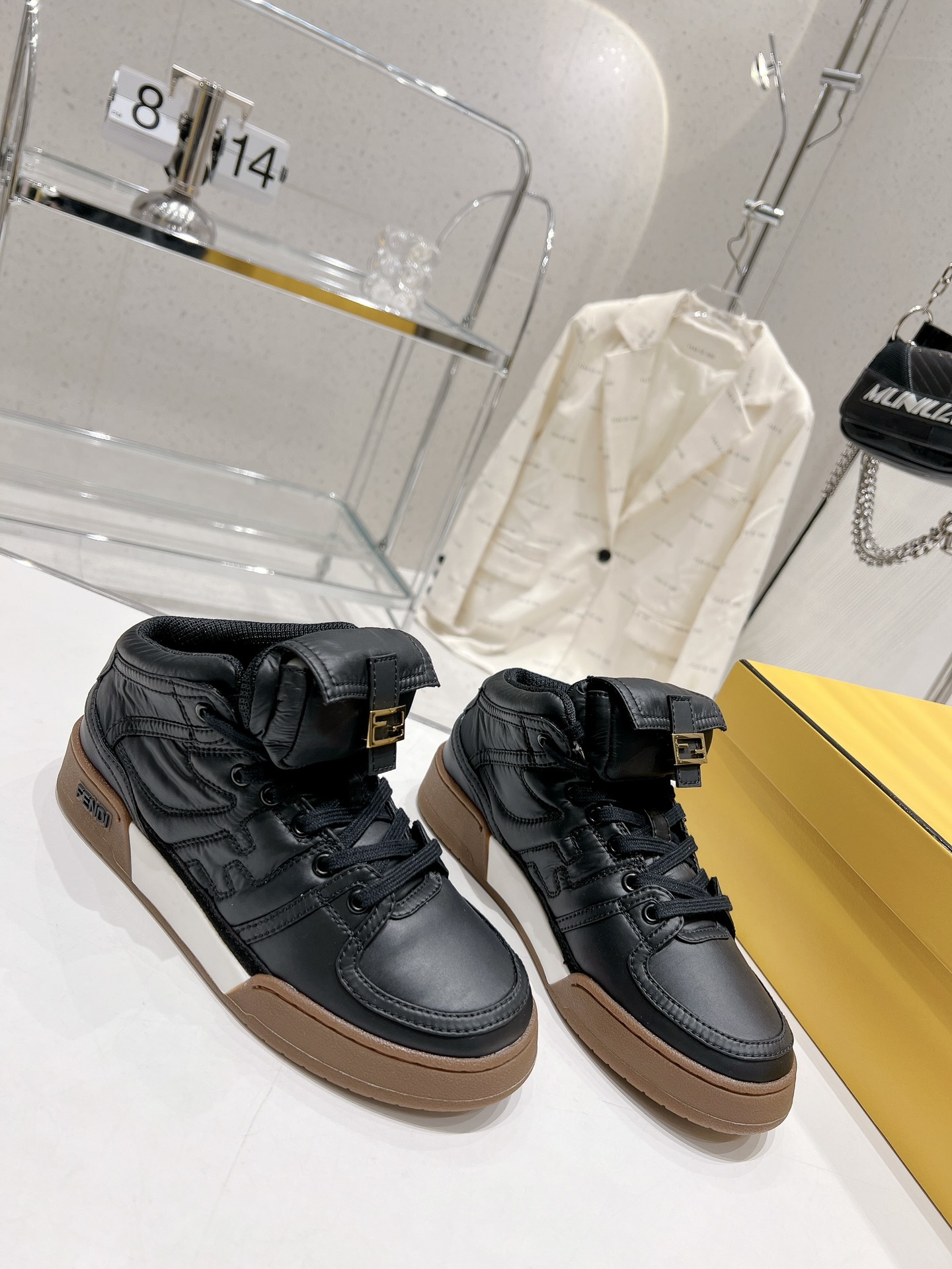 FD F**di Match Lace-Up High-Top Sneakers Black For Women