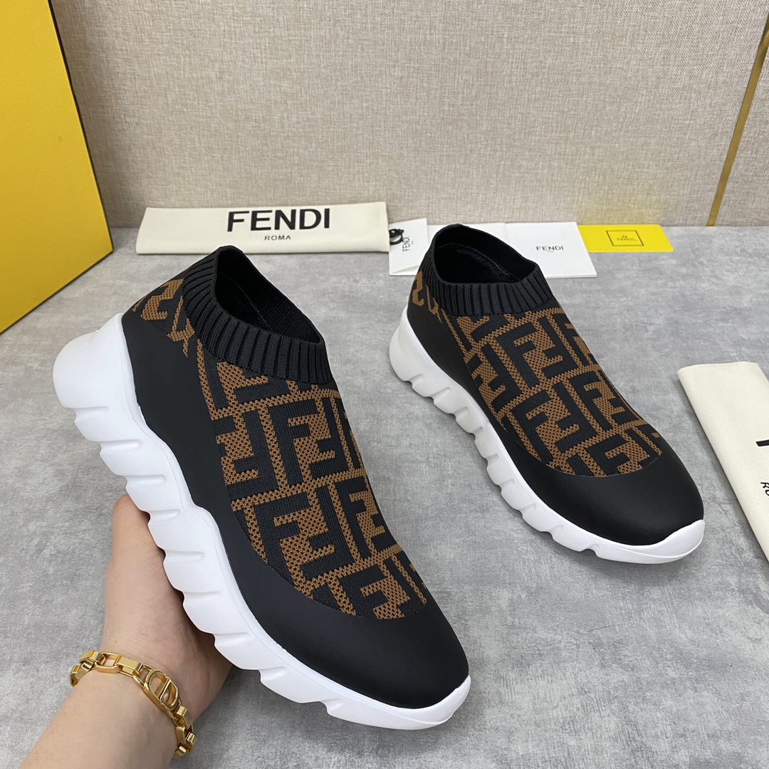 F**di FD Slip-On Sneakers Brown For Men 7E1254A7MNF17ML