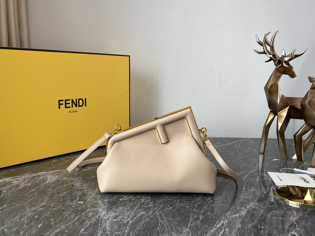F**di FD Small First Bag Blue/Beige/ Purple For Women 26cm/10.3in 8BP129ABVEF1993