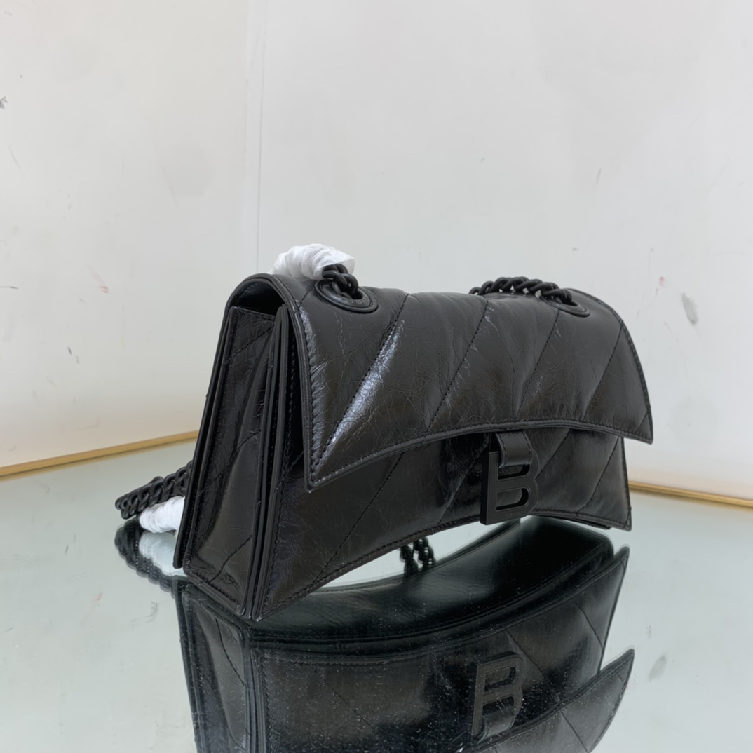 Ba1en*iaga Crush Small Chain Bag Black/Pink/Silver/White For Women‎ 9.8in/24.9cm