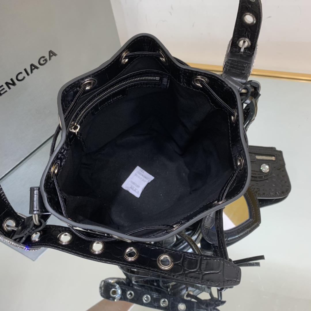 Ba1en*iaga Le Cagole XS Bucket Bag Black For Women‎ 7.8in/19.8cm