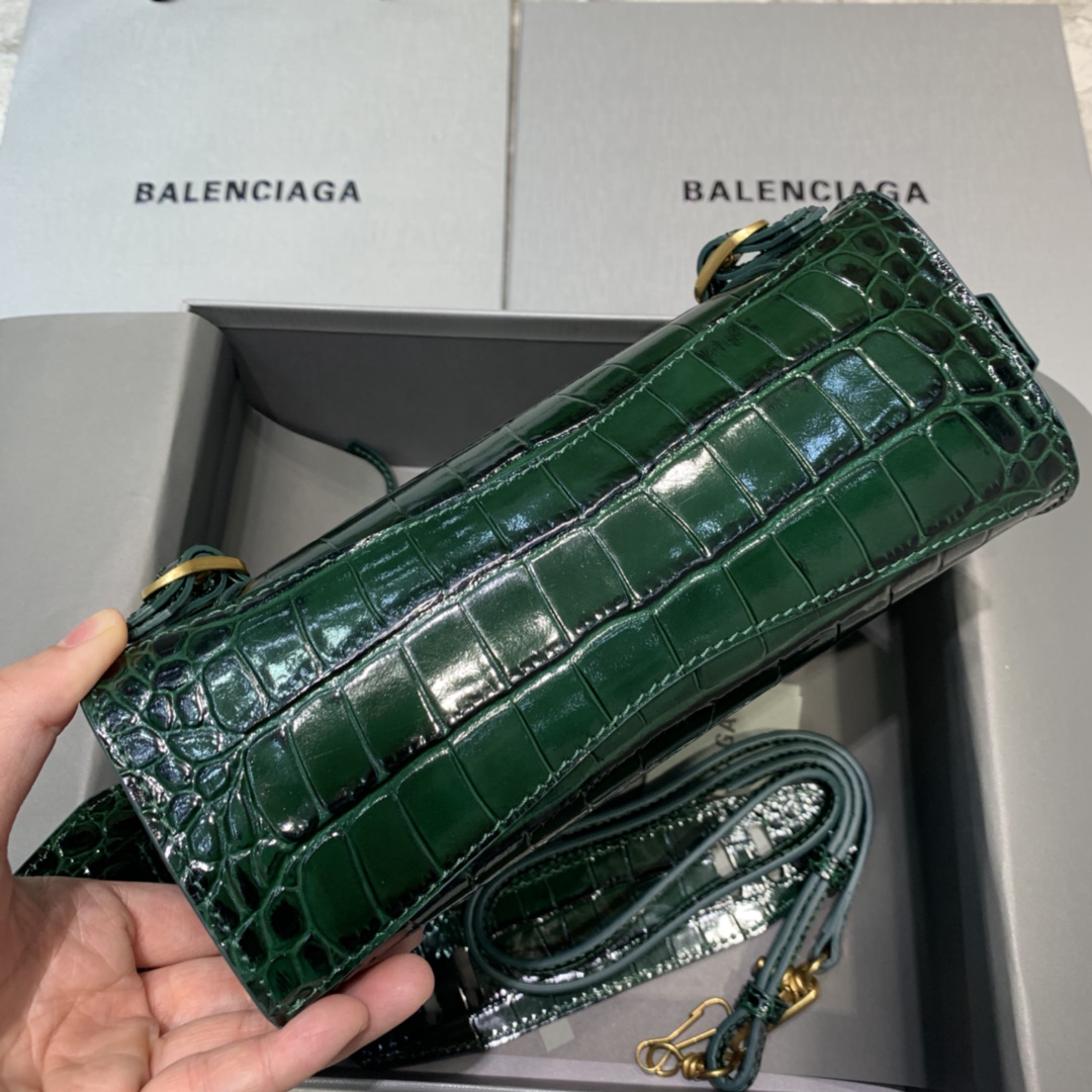 Ba1en*iaga Neo Classic Mini Handbag Black/Green For Women‎ 8.6in/21.8cm