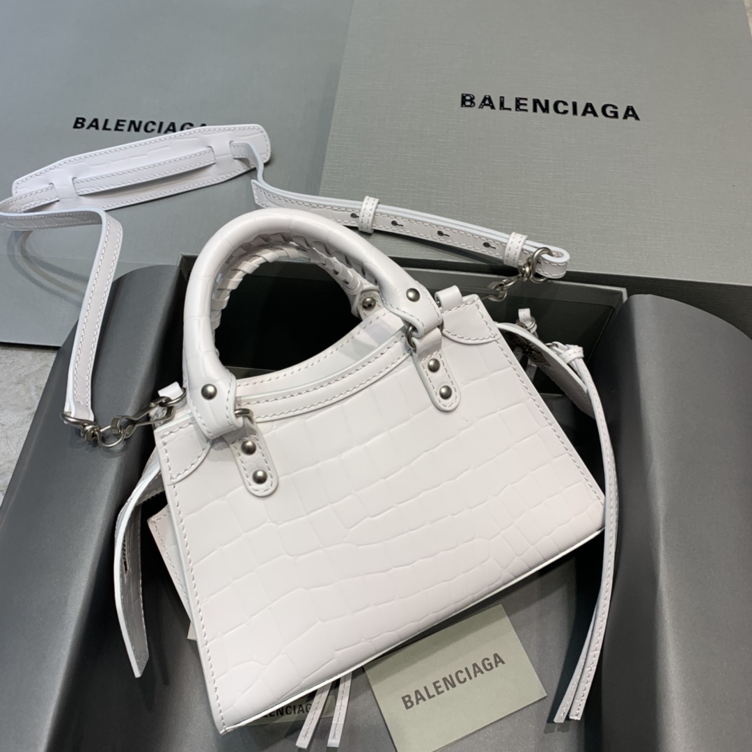 Ba1en*iaga Neo Classic Mini Handbag Black/White For Women‎ 8.6in/21.8cm