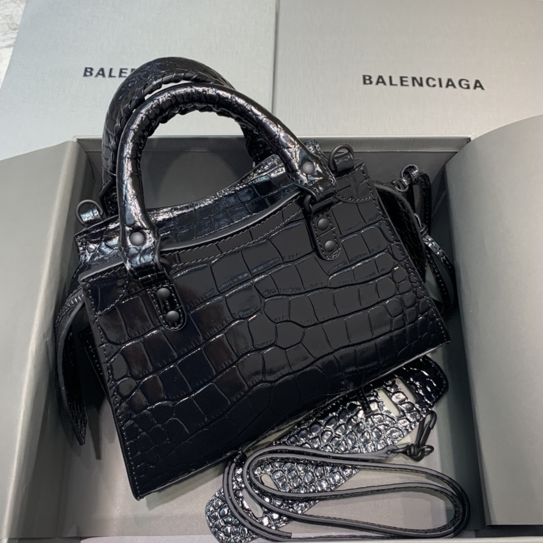 Ba1en*iaga Neo Classic Mini Handbag Black/Dark Blue/Cream/Brown/Green Khaki For Women‎ 8.6in/21.8cm