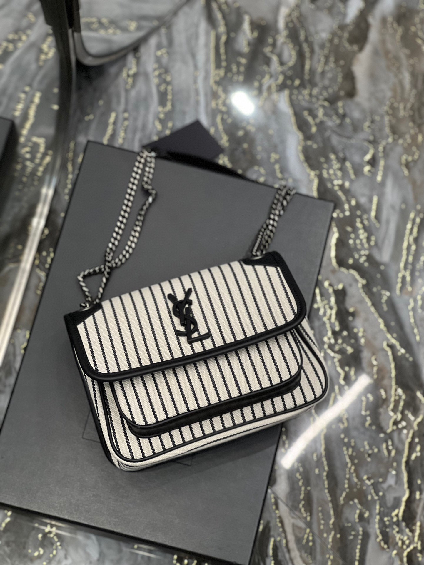 Sa1nt Lau*nt Niki Small Bag White For Women‎ 8.7in/22cm