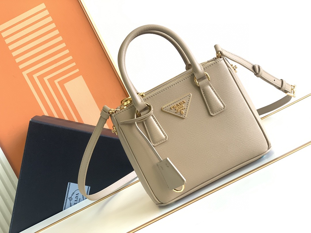 Pra*a Galleria Saffiano Mini Bag White/Beige/Blue/Dark Blue For Women 7.8 in / 20 cm 1BA906_NZV_F0009_V_EOM