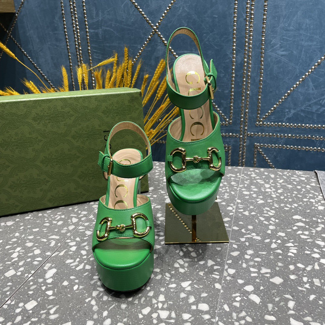 Gvc*1 Platform Sandal With Horsebit Green For Women ‎