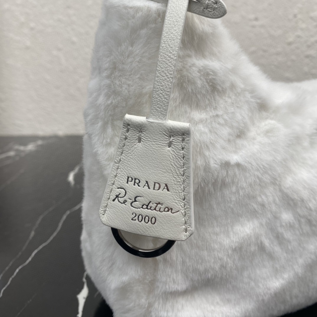 Pra*a Re-Edition 2000 Mini Bag Black/White/Pink For Women 8.6 in / 22 cm 1NE515_2DUE_F0002