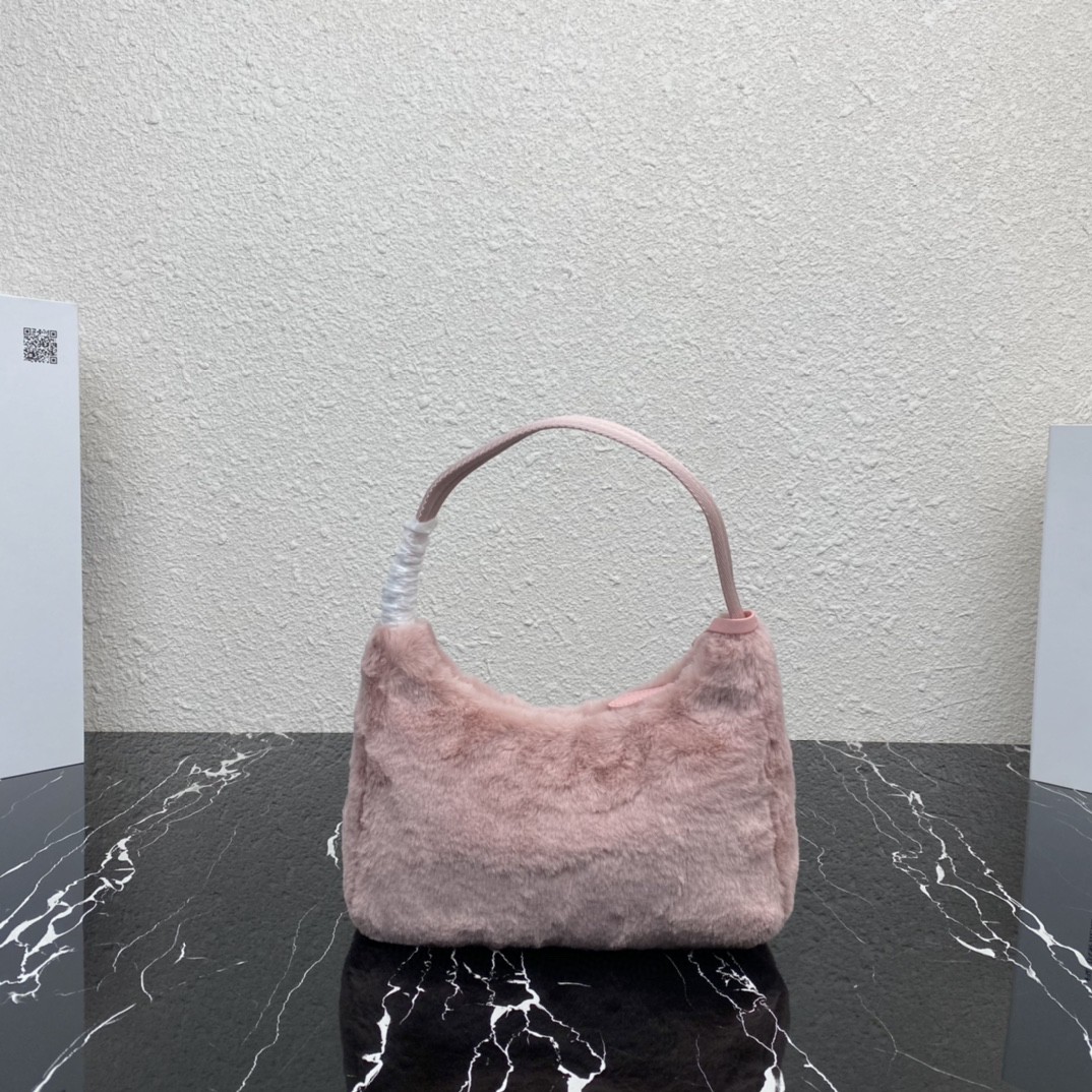 Pra*a Re-Edition 2000 Mini Bag Black/White/Pink For Women 8.6 in / 22 cm 1NE515_2DUE_F0002