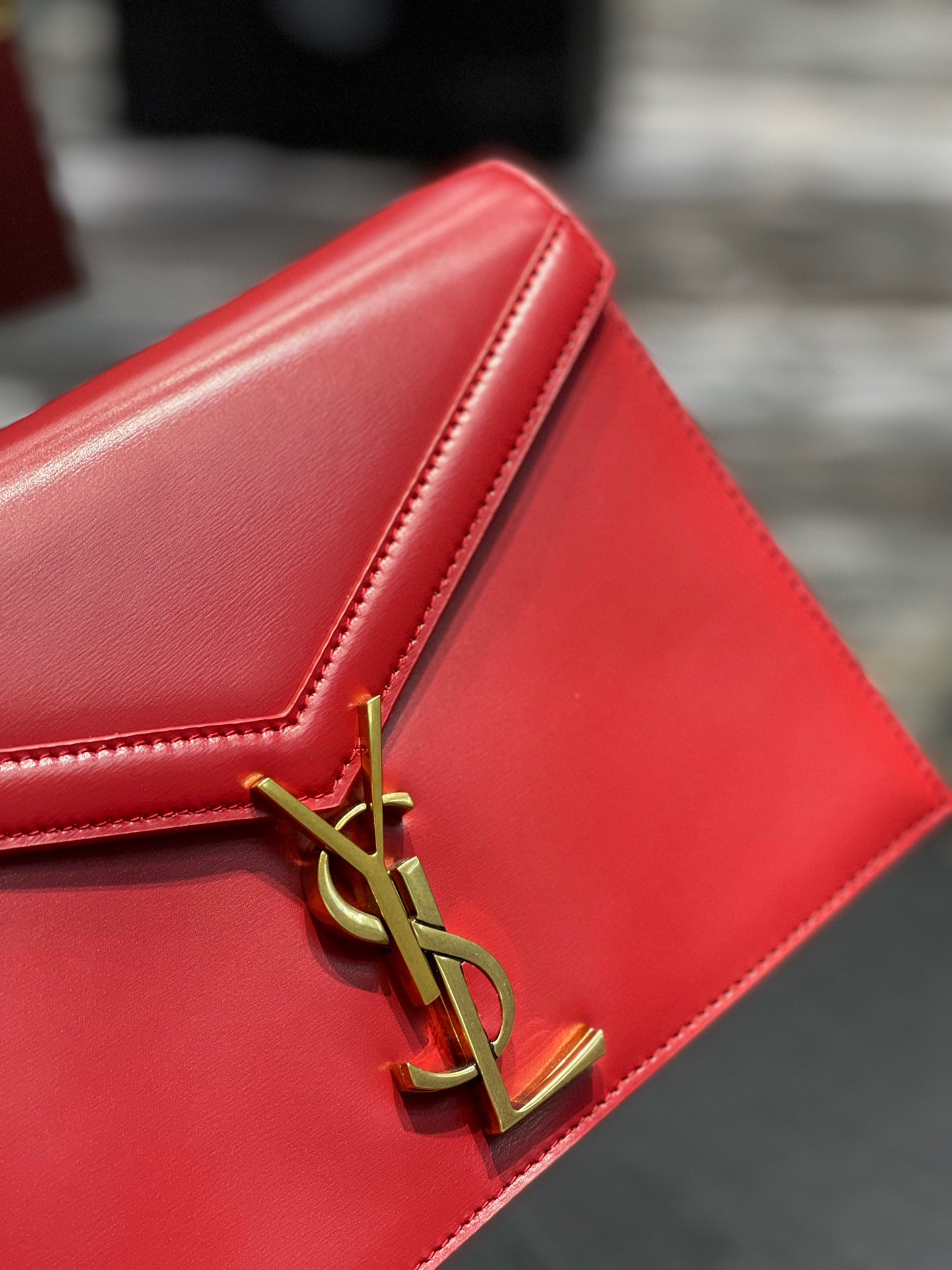 Sa1nt Lau*nt Cassandra Medium Chain Bag Black/White/Red/Green/Burgundy For Women‎ 8.6in/22cm