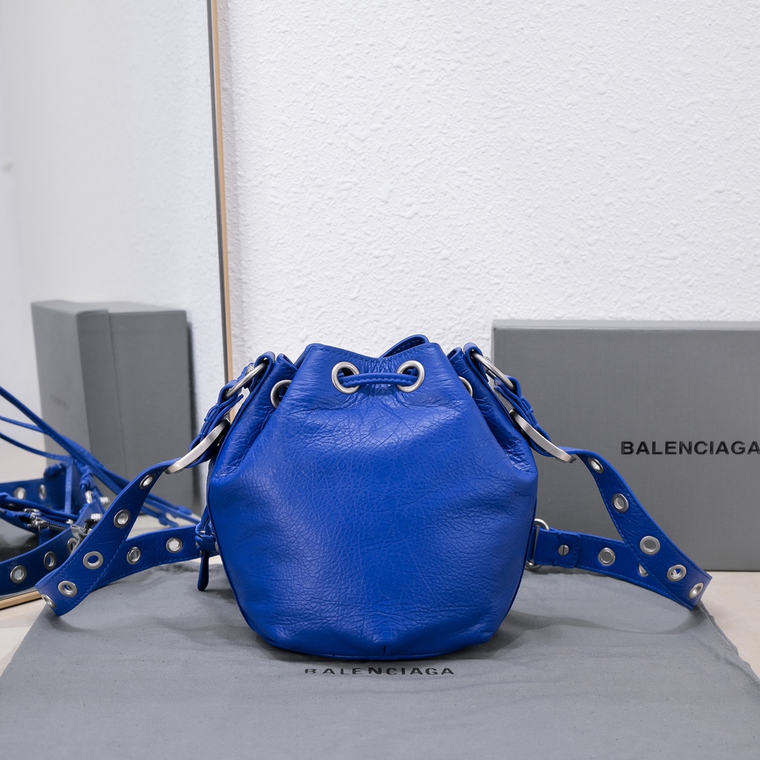 Ba1en*iaga Le Cagole Xs Bucket Bag Purple/Pink/Red/Blue/Green For Women 7.8in/20 cm