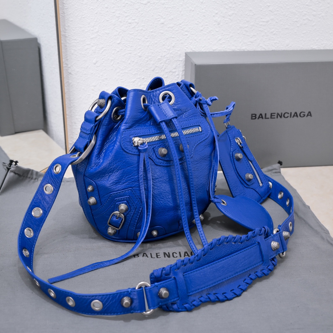 Ba1en*iaga Le Cagole Xs Bucket Bag Purple/Pink/Red/Blue/Green For Women 7.8in/20 cm
