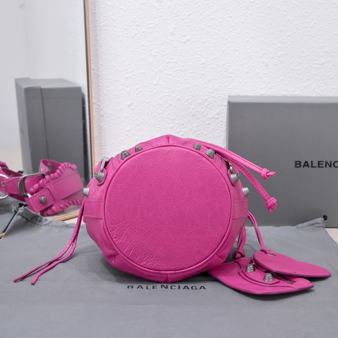 Ba1en*iaga Le Cagole Xs Bucket Bag Purple/Pink/Red/Blue/Green For Women 7.8in/20 cm