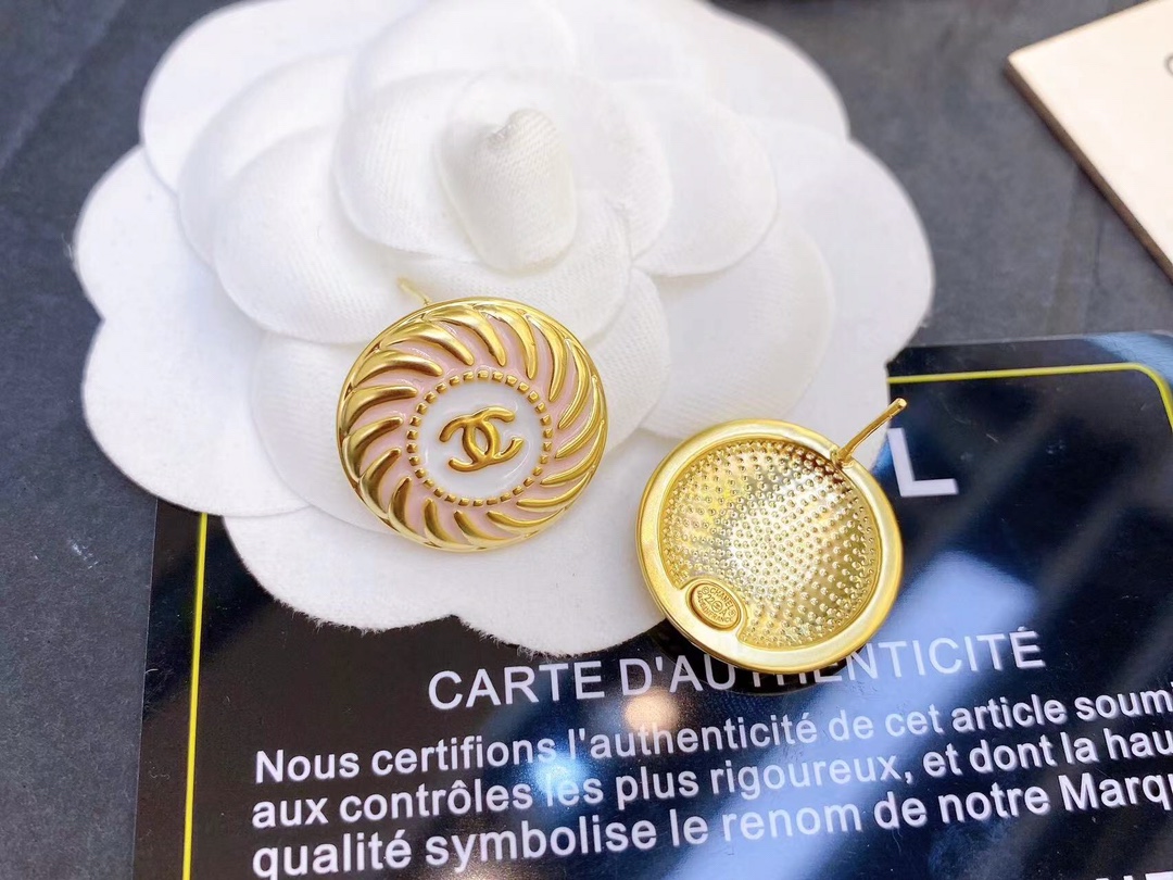 Ch**el Alphabet Earrings Gold For Women
