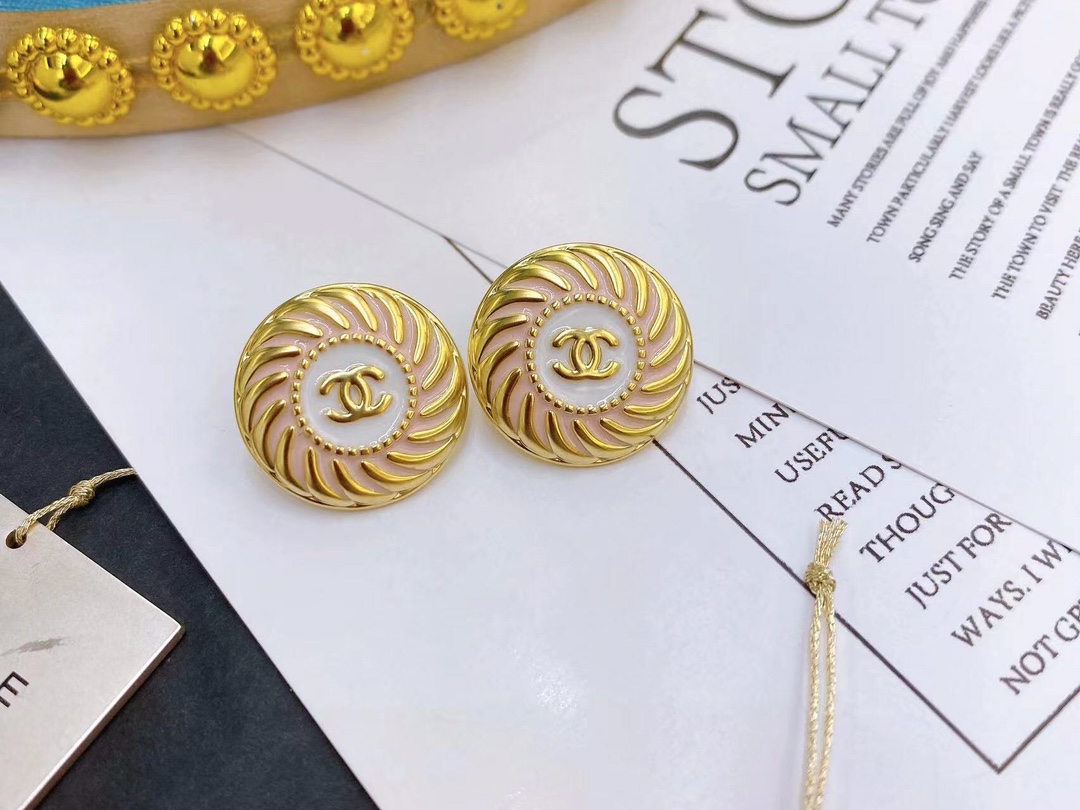 Ch**el Alphabet Earrings Gold For Women