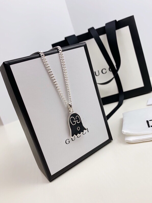 Gvc*1 Black Bell Necklace Silver Tone For Women