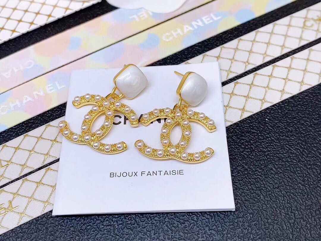 Ch**el CC Earrings Gold For Women