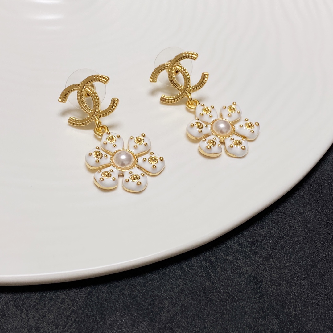 Flower Earrings White For Women