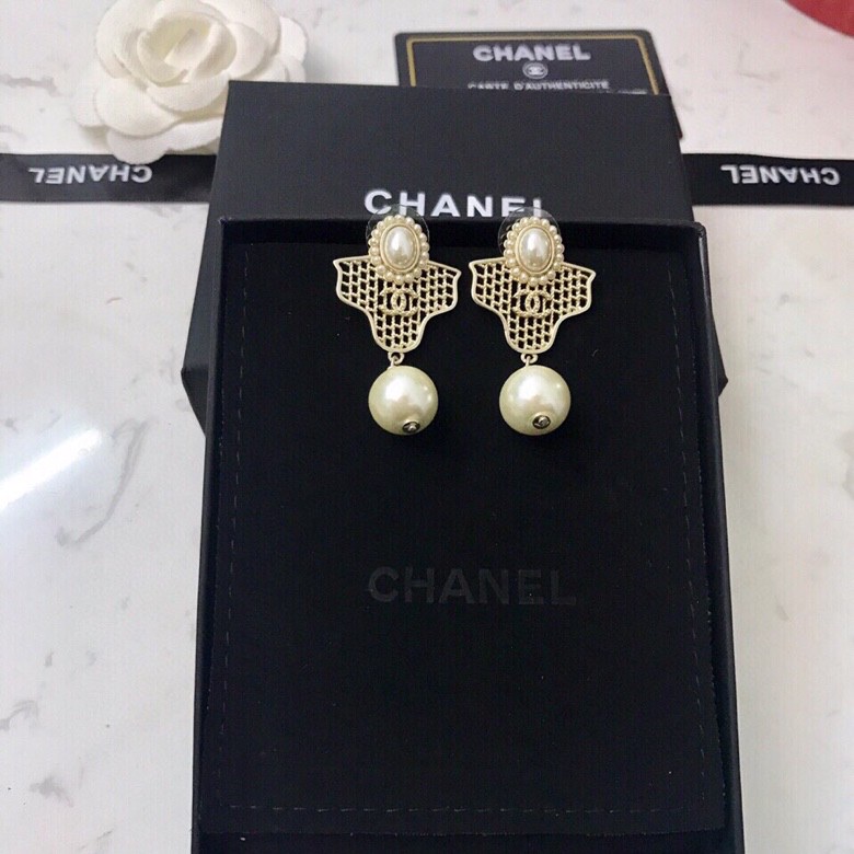 Ch**el Mesh Earrings Gold For Women