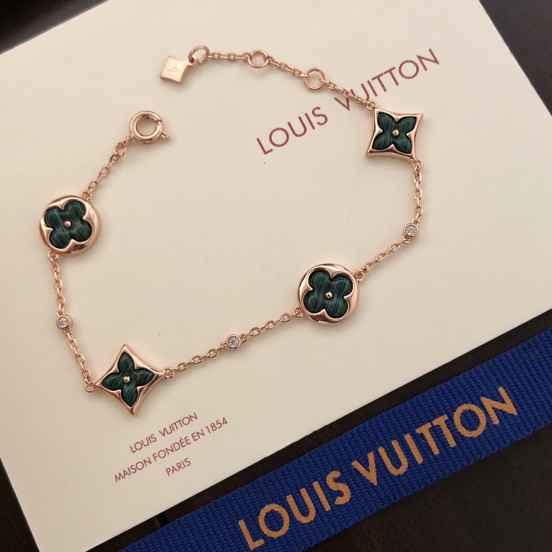 L0vis Vvtt0n Natural Malachite Bracelet Green For Women