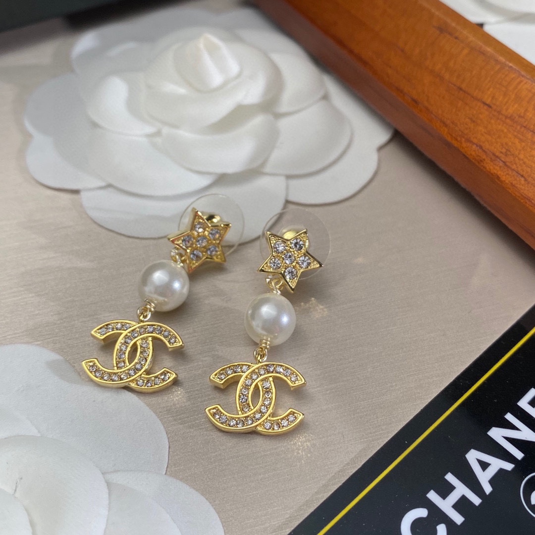 Ch**el Star Earrings Gold For Women
