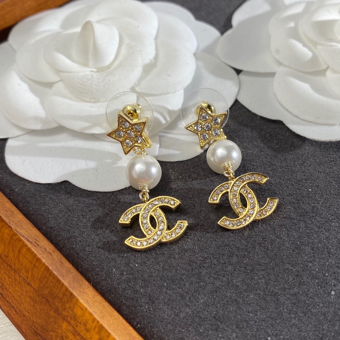 Ch**el Star Earrings Gold For Women