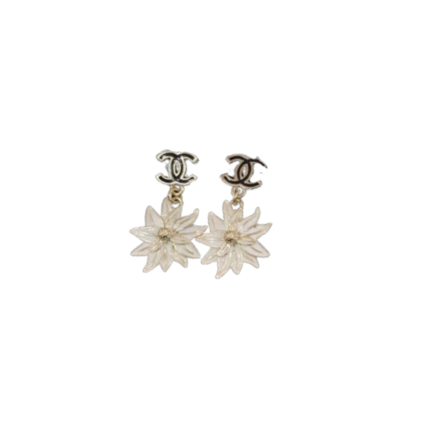 Ch**el Sun Flower Earrings Gold Tone For Women
