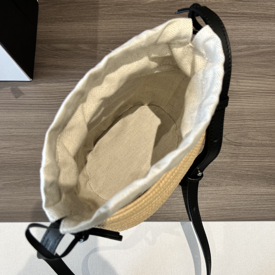 L0ew* Beehive Basket Bag Beige/Black For Women 7.9in / 20cm