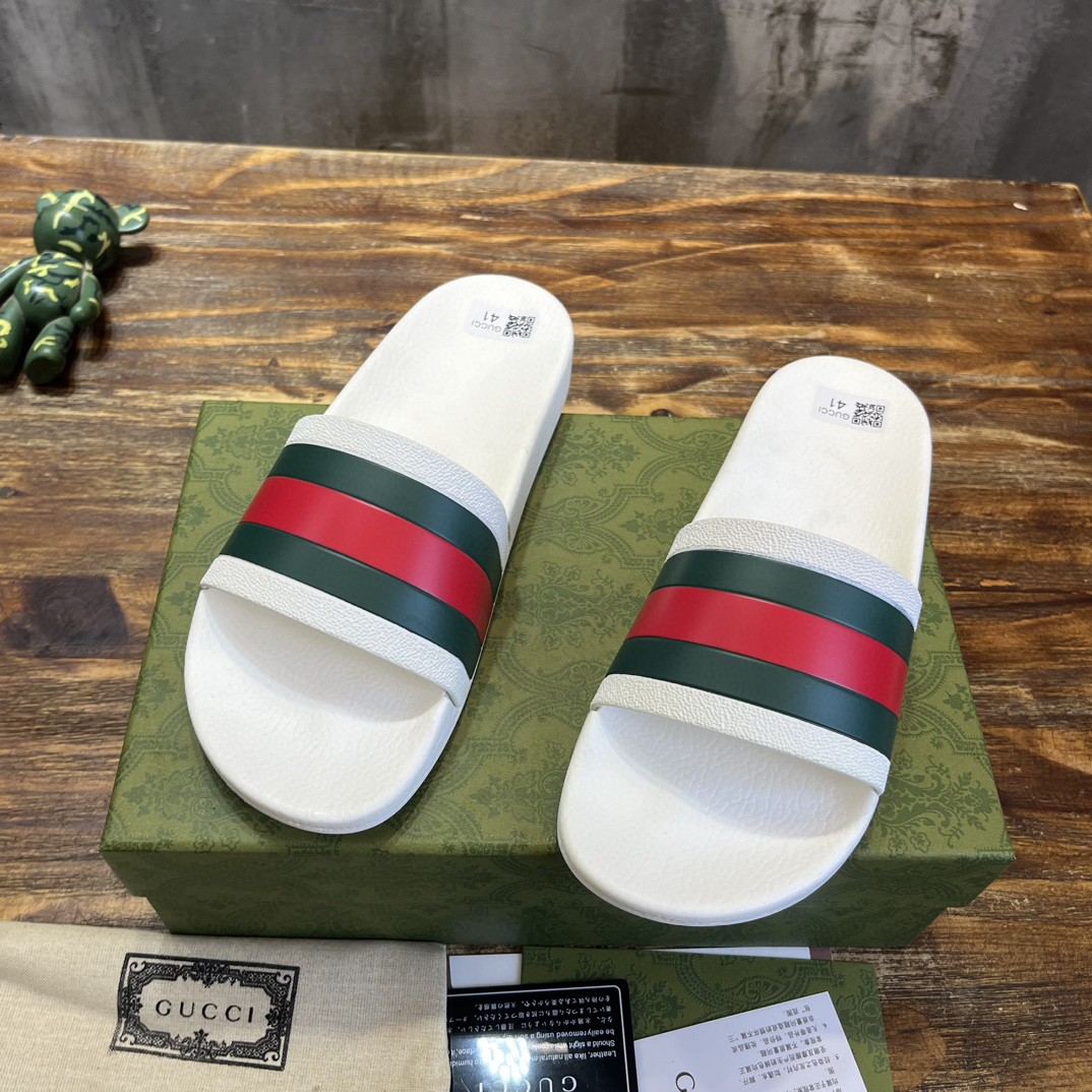 Gvc*1 Web Rubber Slide Sandal White For Men 429469 GIB10 9079