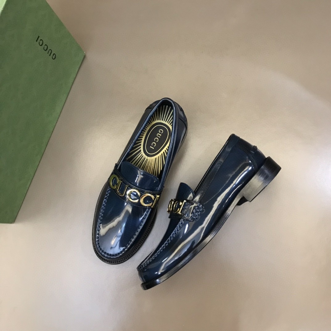 Loafer With Logo Gvc*1 Navy Blue For Men