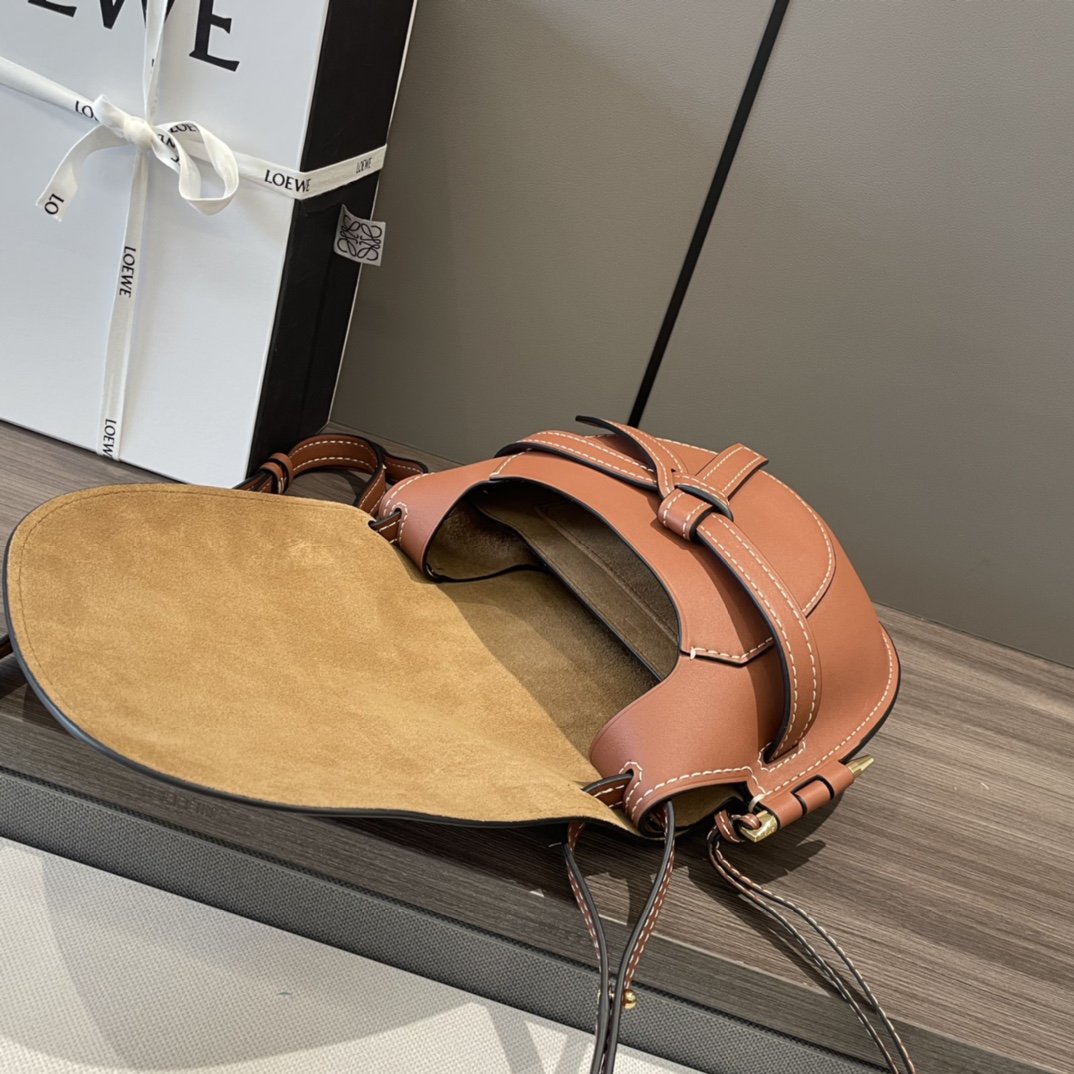 L0ew* Mini Gate Dual Bag Brown For Women 8.3in / 21cm
