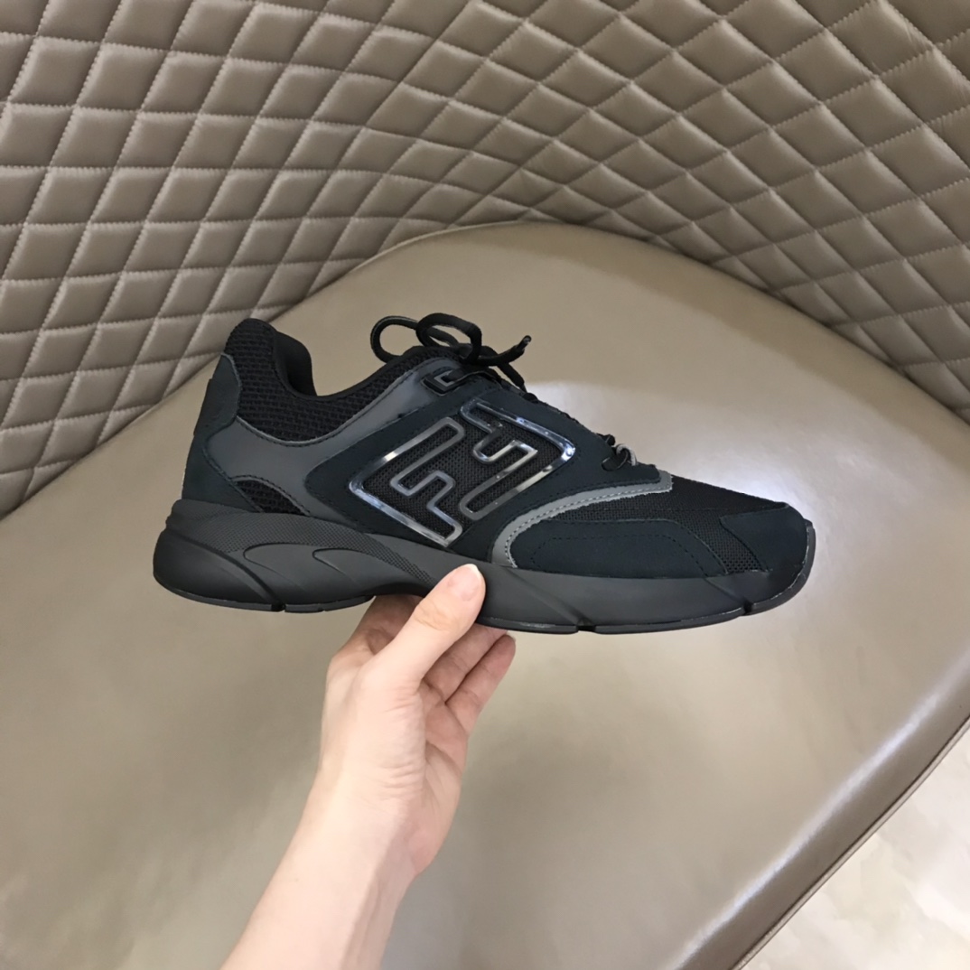 F**di FD Faster Trainers Sneakers Black And White For Men 7E1555AKX6F1ICG