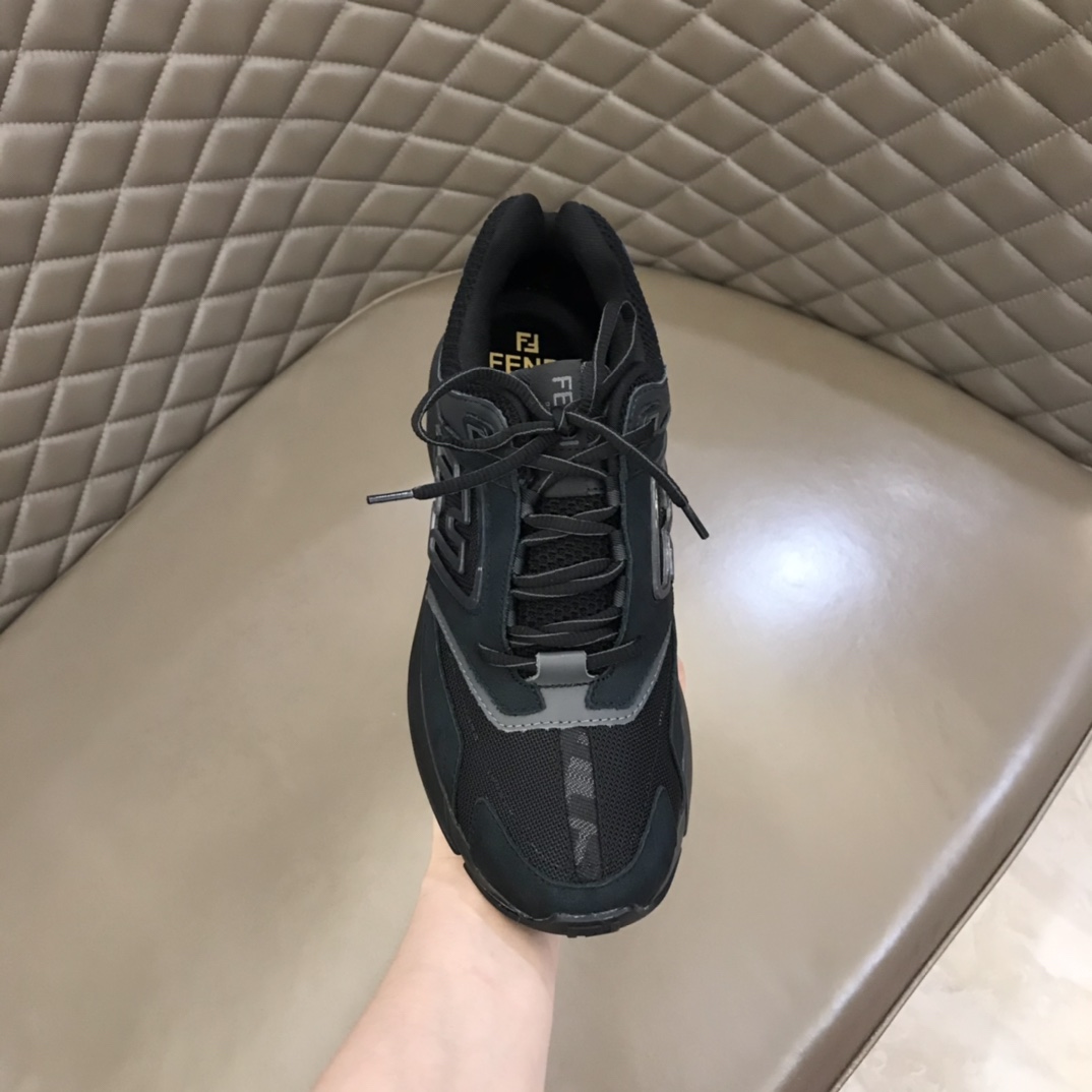 F**di FD Faster Trainers Sneakers Black And White For Men 7E1555AKX6F1ICG