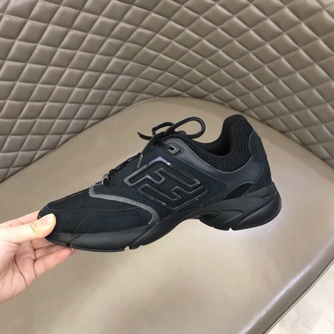 F**di FD Faster Trainers Sneakers Black And White For Men 7E1555AKX6F1ICG
