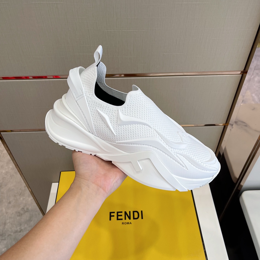 F**di FD Flow Running Sneakers White For Men 7E1504AHI8F0V4D