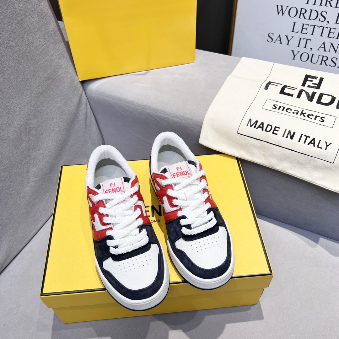 F**di FD Match Low Tops Sneakers Red And Black For Men