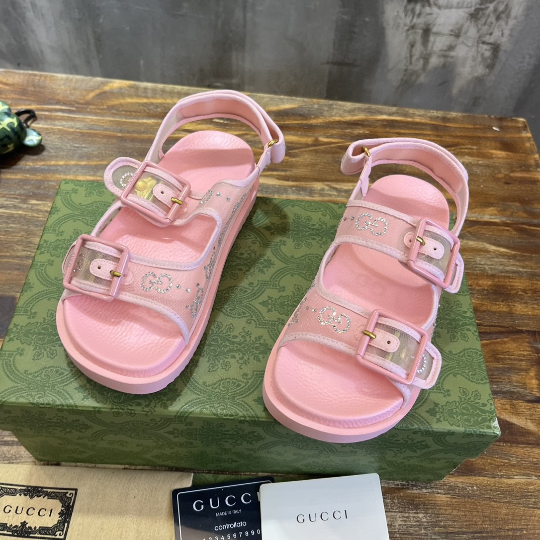 Gvc*1 GG Sandal With Crystals Pink For Women