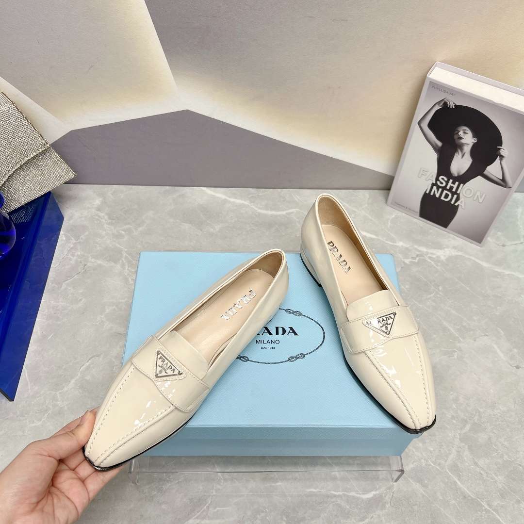 Pra*a Patent Loafers White For Women