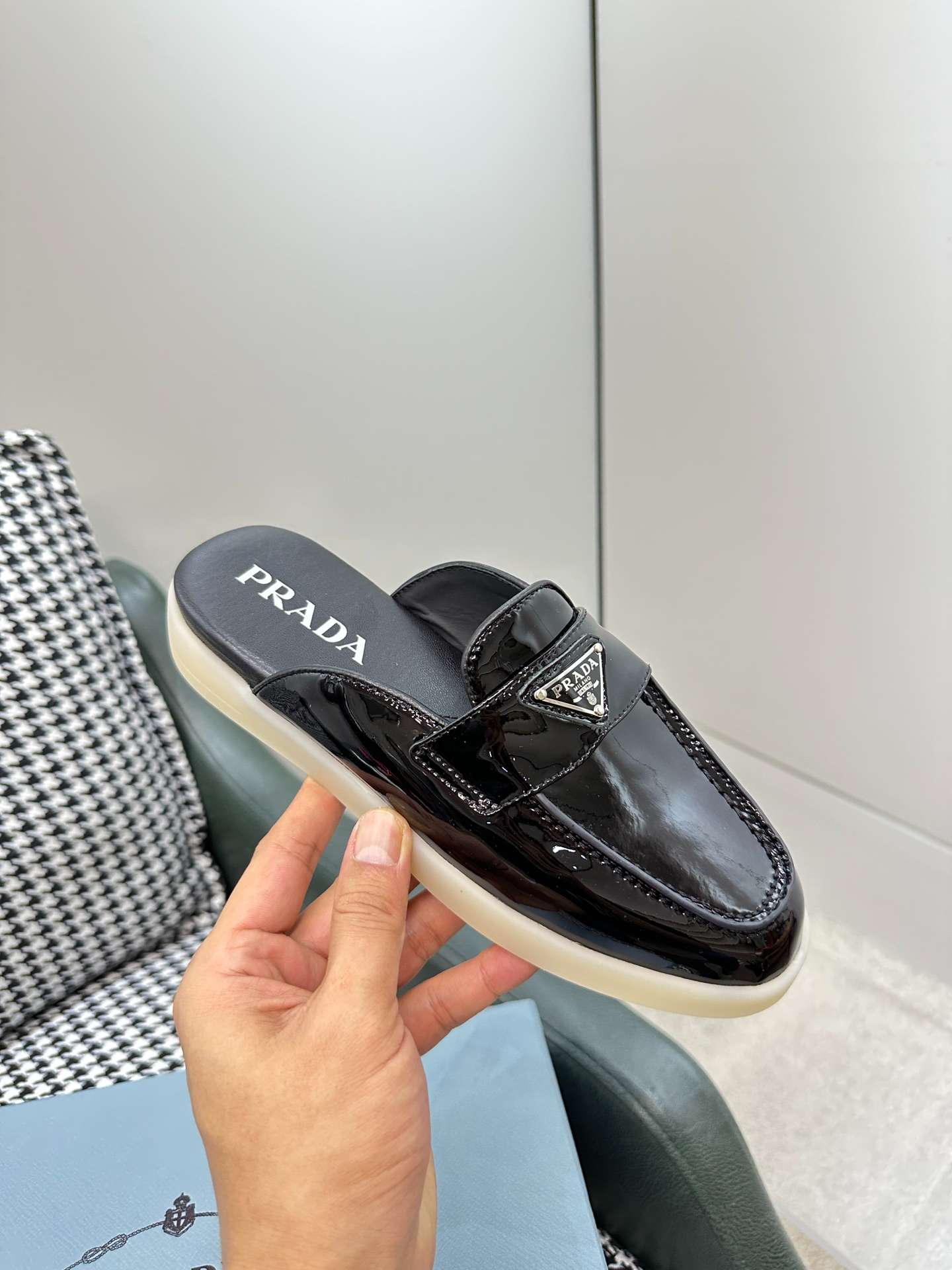 Pra*a Brushed Sabots Black For Women
